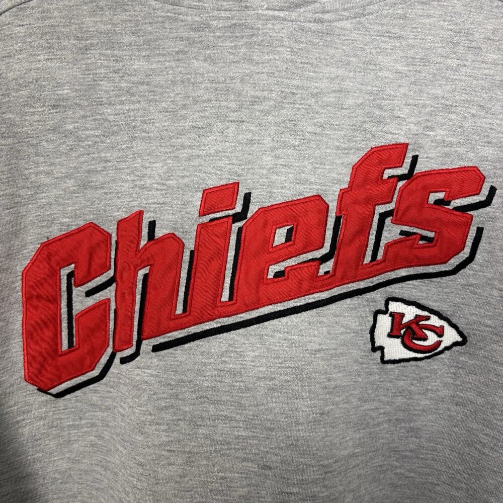 Vintage Y2K Kansas City Chiefs Hoodie Puma KC Arrowhead Grey Medium 2000 - Picture 2 of 12